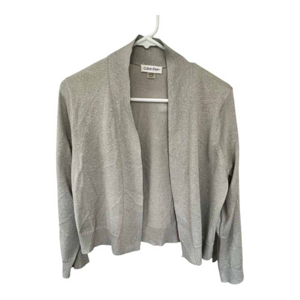 NWT Calvin Klein Silver Cardigan